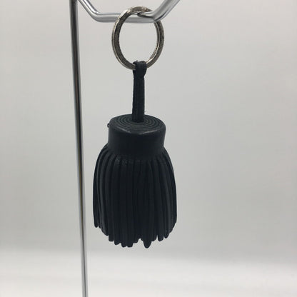 【中古品】【メンズ/レディース】 HERMES エルメス CARMEN LEATHER TASSEL CHARM KEY RING カルメン レザー タッセル チャーム キーホルダー アクセサリー 182-250609-KS-10-tei カラー：ブラック 万代Net店