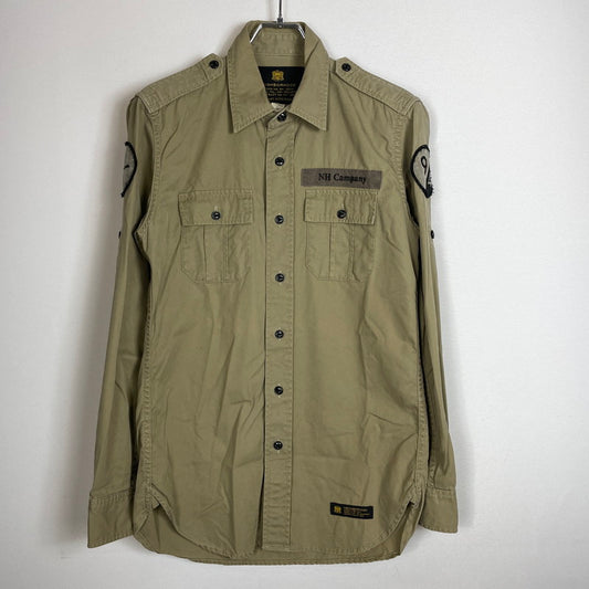 【中古品】【メンズ】 NEIGHBORHOOD ネイバーフッド OFFICER C-SHIRT L/S 151ICNH-SHM01 オフィサー ロングスリーブシャツ 長袖トップス 142-260806-ss-09-tei サイズ：S カラー：ベージュ 万代Net店