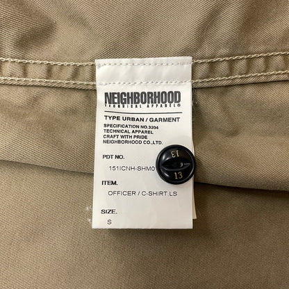 【中古品】【メンズ】 NEIGHBORHOOD ネイバーフッド OFFICER C-SHIRT L/S 151ICNH-SHM01 オフィサー ロングスリーブシャツ 長袖トップス 142-260806-ss-09-tei サイズ：S カラー：ベージュ 万代Net店