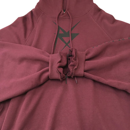 【中古品】【メンズ】 FRED PERRY フレッドペリー × RAF SIMONS ラフシモンズ 別注 コラボ 23SS DRAWSTRING PULLOVER HOODIE SM4214 ドローストリング プルオーバー フーディー トップス パーカー 141-250504-kk-06-tei サイズ：M カラー：ボルドー 万代Net店