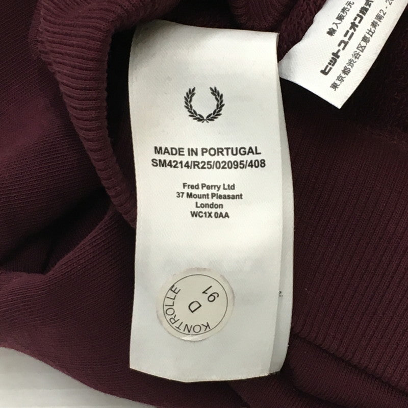 【中古品】【メンズ】 FRED PERRY フレッドペリー × RAF SIMONS ラフシモンズ 別注 コラボ 23SS DRAWSTRING PULLOVER HOODIE SM4214 ドローストリング プルオーバー フーディー トップス パーカー 141-250504-kk-06-tei サイズ：M カラー：ボルドー 万代Net店