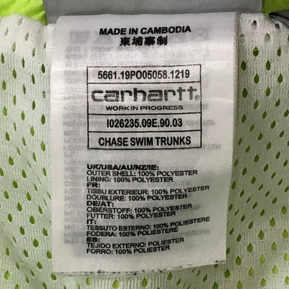 【中古品】【メンズ】 Carhartt WIP カーハート ワークインプログレス CHASE SWIM TRUNKS I026235 チェース スウィム トランクス ボトムス ショートパンツ ハーフパンツ 156-250515-kk-29-tei サイズ：M カラー：LIME GOLD 万代Net店