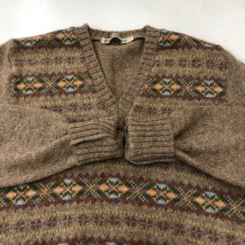 【中古品】【メンズ】 GLENCROFT OF SCOTLAND グレンクロフト オブ スコットランド 90's V NECK KNIT SWEATER 90年代 ブイネック ニットセーター トップス 145-250509-kk-09-tei サイズ：L カラー：ブラウン 万代Net店