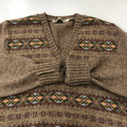 【中古品】【メンズ】 GLENCROFT OF SCOTLAND グレンクロフト オブ スコットランド 90's V NECK KNIT SWEATER 90年代 ブイネック ニットセーター トップス 145-250509-kk-09-tei サイズ：L カラー：ブラウン 万代Net店