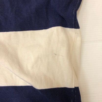 【現状渡し品】【メンズ】 Polo by Ralph Lauren ポロバイラルフローレン BORDER RUGGER SHIRT ボーダー ラガーシャツ トップス 長袖 ラグビーシャツ 147-250506-kk-02-tei サイズ：XL カラー：ホワイト/ネイビー 万代Net店