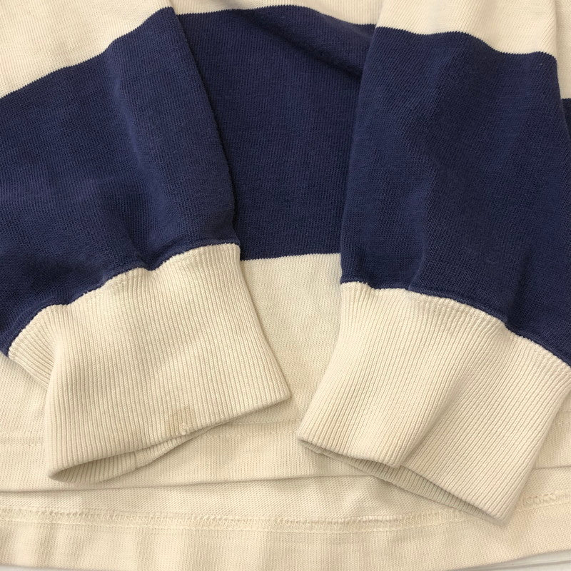 【現状渡し品】【メンズ】 Polo by Ralph Lauren ポロバイラルフローレン BORDER RUGGER SHIRT ボーダー ラガーシャツ トップス 長袖 ラグビーシャツ 147-250506-kk-02-tei サイズ：XL カラー：ホワイト/ネイビー 万代Net店