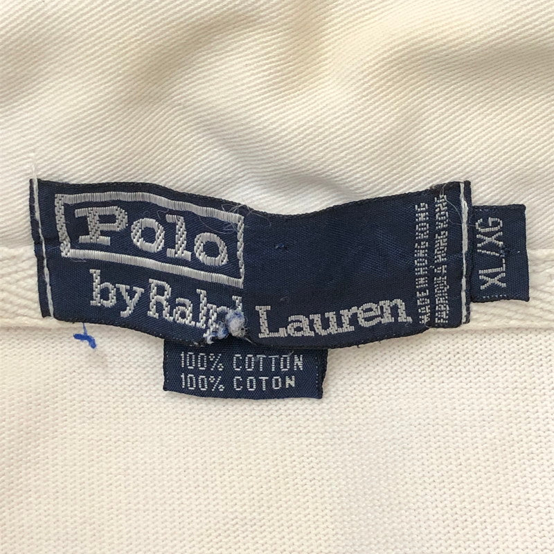 【現状渡し品】【メンズ】 Polo by Ralph Lauren ポロバイラルフローレン BORDER RUGGER SHIRT ボーダー ラガーシャツ トップス 長袖 ラグビーシャツ 147-250506-kk-02-tei サイズ：XL カラー：ホワイト/ネイビー 万代Net店