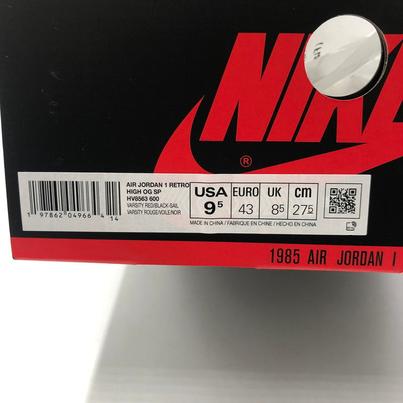 【中古美品】【メンズ】 NIKE ナイキ × UNION ユニオン 別注 コラボ 25SS AIR JORDAN 1 RETRO HIGH OG HV8563-600 エアジョーダン1 レトロ ハイ オリジナル スニーカー 靴 160-250727-KS-07-tei カラー：VARSITY RED 万代Net店