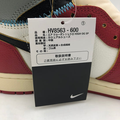 【中古美品】【メンズ】 NIKE ナイキ × UNION ユニオン 別注 コラボ 25SS AIR JORDAN 1 RETRO HIGH OG HV8563-600 エアジョーダン1 レトロ ハイ オリジナル スニーカー 靴 160-250727-KS-07-tei カラー：VARSITY RED 万代Net店