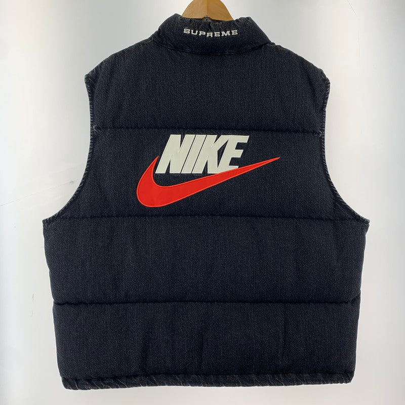 【中古美品】【メンズ】 SUPREME×NIKE 24SS DENIM PUFER VEST シュプリーム ナイキ デニムパファーベスト ダウンベスト 149-251226-nm-10-fuz サイズ：XL カラー：ブラック 万代Net店