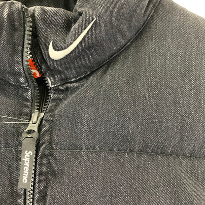 【中古美品】【メンズ】 SUPREME×NIKE 24SS DENIM PUFER VEST シュプリーム ナイキ デニムパファーベスト ダウンベスト 149-251226-nm-10-fuz サイズ：XL カラー：ブラック 万代Net店