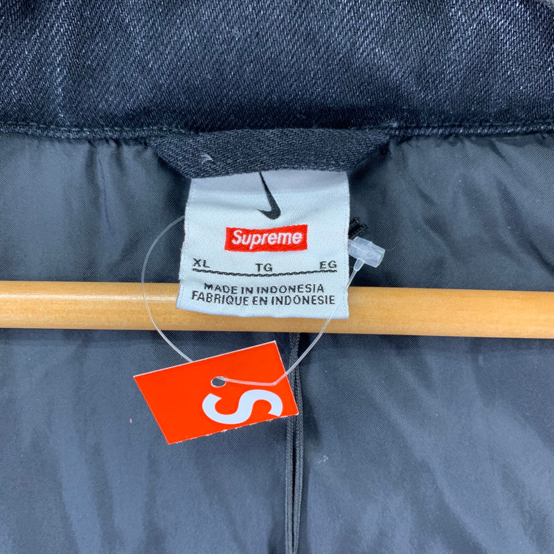 【中古美品】【メンズ】 SUPREME×NIKE 24SS DENIM PUFER VEST シュプリーム ナイキ デニムパファーベスト ダウンベスト 149-251226-nm-10-fuz サイズ：XL カラー：ブラック 万代Net店