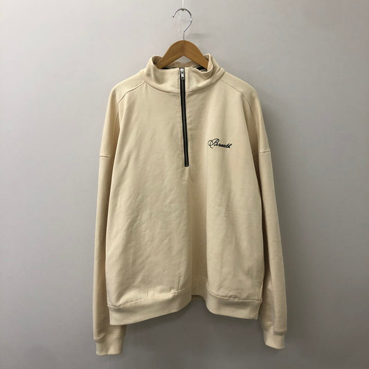 【中古品】【メンズ】 BREATH ブレス 24AW SCRIPT LOGO HALF ZIP SWEAT BR24AW-C5005 スクリプトロゴ ハーフジップ スウェット トップス トレーナー 142-250515-kk-13-tei サイズ：L カラー：ホワイト 万代Net店