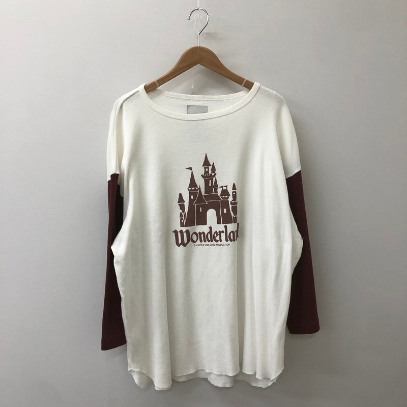 【中古品】【メンズ】 BOWWOW バウワウ WONDER LAND BB CS ワンダーランド ベースボールカットソー トップス ラグラン Tシャツ 長袖 140-250515-kk-35-fuz サイズ：XL カラー：ホワイト/ボルドー 万代Net店