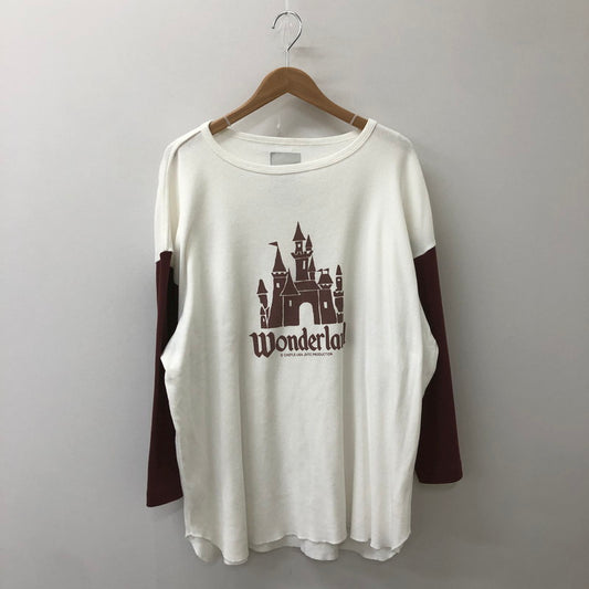 【中古品】【メンズ】 BOWWOW バウワウ WONDER LAND BB CS ワンダーランド ベースボールカットソー トップス ラグラン Tシャツ 長袖 140-250515-kk-35-tei サイズ：XL カラー：ホワイト/ボルドー 万代Net店