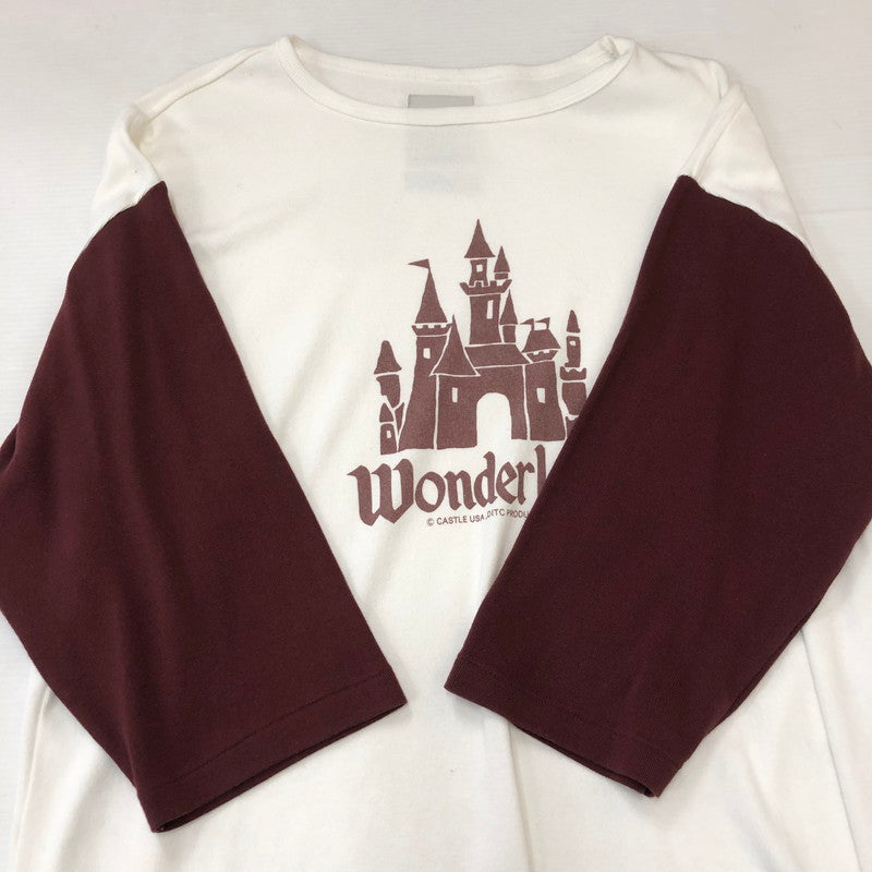 【中古品】【メンズ】 BOWWOW バウワウ WONDER LAND BB CS ワンダーランド ベースボールカットソー トップス ラグラン Tシャツ 長袖 140-250515-kk-35-fuz サイズ：XL カラー：ホワイト/ボルドー 万代Net店