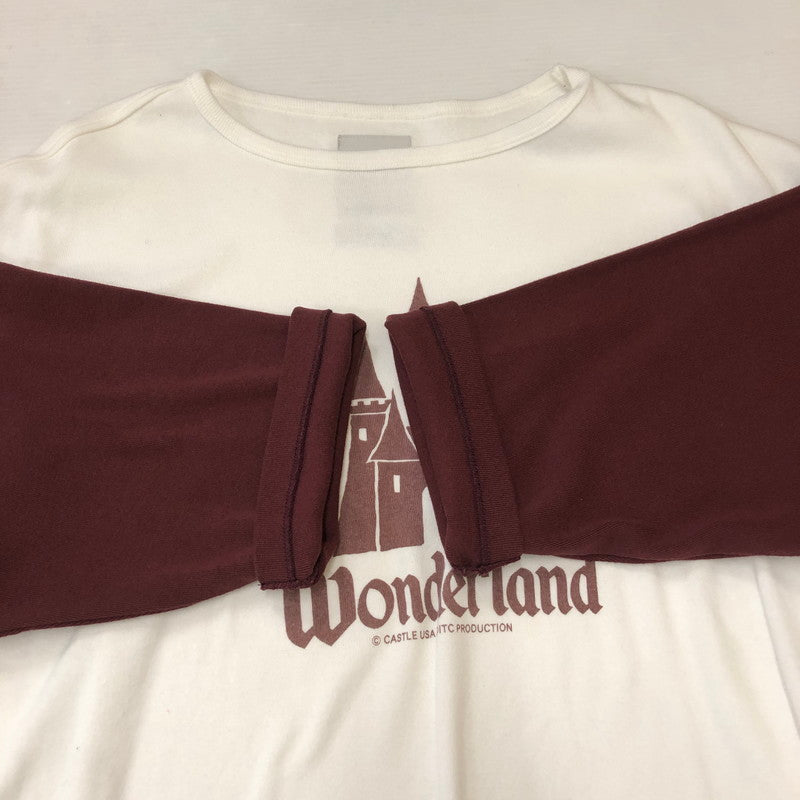 【中古品】【メンズ】 BOWWOW バウワウ WONDER LAND BB CS ワンダーランド ベースボールカットソー トップス ラグラン Tシャツ 長袖 140-250515-kk-35-fuz サイズ：XL カラー：ホワイト/ボルドー 万代Net店