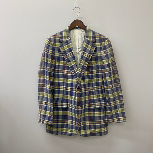 【中古品】【メンズ】 POLO UNIVERSTY by RALPH LAUREN ポロユニバーシティー バイ ラルフローレン 2B CHECK TAILORED JACKET 2B チェック テーラードジャケット トップス 147-250512-KS-24-tei カラー：ネイビー 万代Net店