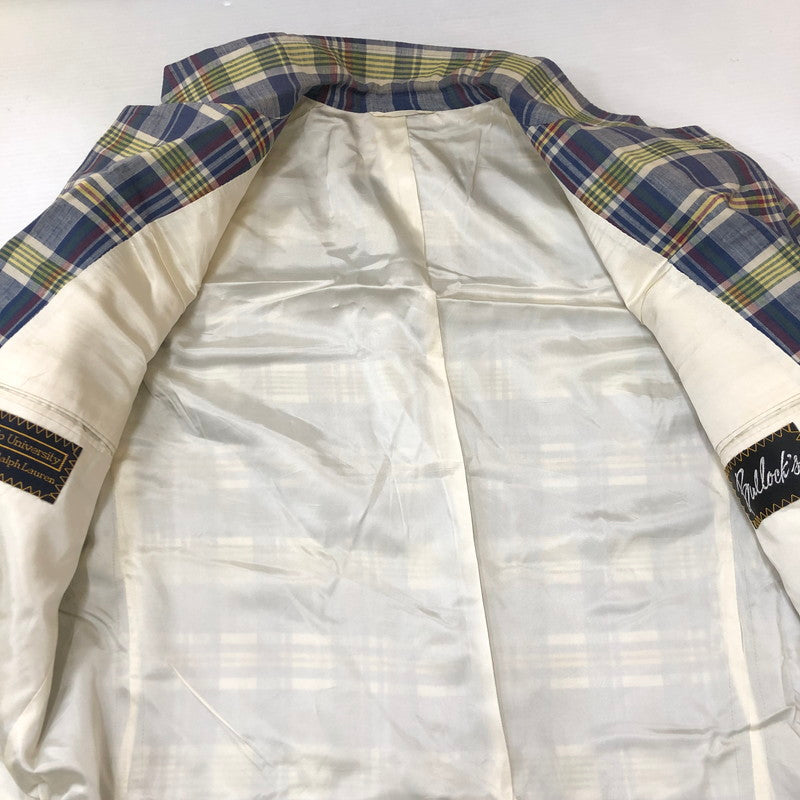 【中古品】【メンズ】 POLO UNIVERSTY by RALPH LAUREN ポロユニバーシティー バイ ラルフローレン 2B CHECK TAILORED JACKET 2B チェック テーラードジャケット トップス 147-250512-KS-24-tei カラー：ネイビー 万代Net店