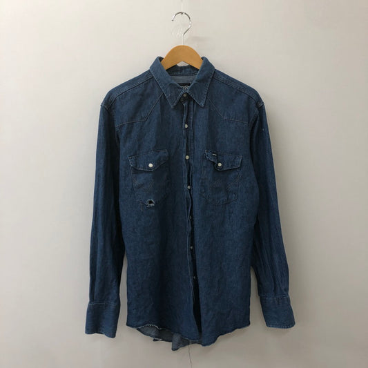 【現状渡し品】【メンズ】 Wrangler ラングラー L/S DENIM WESTERN SHIRT 70127MW ロングスリーブ デニム ウエスタンシャツ 長袖 トップス 145-250512-KS-10-tei サイズ：16 1/2 - 34 カラー：インディゴ 万代Net店