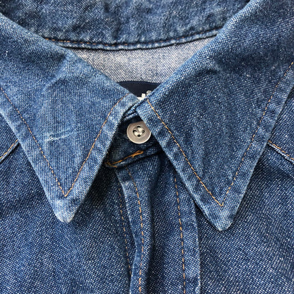 【現状渡し品】【メンズ】 Wrangler ラングラー L/S DENIM WESTERN SHIRT 70127MW ロングスリーブ デニム ウエスタンシャツ 長袖 トップス 145-250512-KS-10-tei サイズ：16 1/2 - 34 カラー：インディゴ 万代Net店