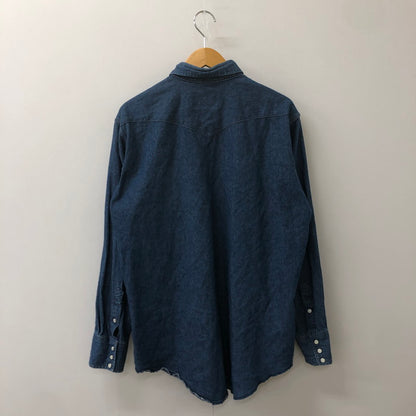 【現状渡し品】【メンズ】 Wrangler ラングラー L/S DENIM WESTERN SHIRT 70127MW ロングスリーブ デニム ウエスタンシャツ 長袖 トップス 145-250512-KS-10-tei サイズ：16 1/2 - 34 カラー：インディゴ 万代Net店