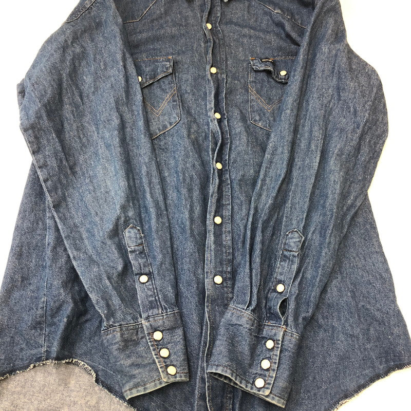 【現状渡し品】【メンズ】 Wrangler ラングラー L/S DENIM WESTERN SHIRT 70127MW ロングスリーブ デニム ウエスタンシャツ 長袖 トップス 145-250512-KS-10-tei サイズ：16 1/2 - 34 カラー：インディゴ 万代Net店