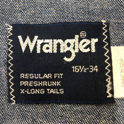 【現状渡し品】【メンズ】 Wrangler ラングラー L/S DENIM WESTERN SHIRT 70127MW ロングスリーブ デニム ウエスタンシャツ 長袖 トップス 145-250512-KS-10-tei サイズ：16 1/2 - 34 カラー：インディゴ 万代Net店