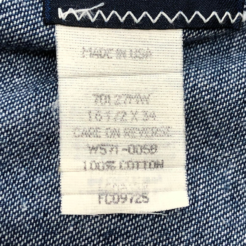 【現状渡し品】【メンズ】 Wrangler ラングラー L/S DENIM WESTERN SHIRT 70127MW ロングスリーブ デニム ウエスタンシャツ 長袖 トップス 145-250512-KS-10-tei サイズ：16 1/2 - 34 カラー：インディゴ 万代Net店