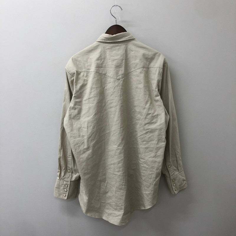 【中古品】【メンズ】 Wrangler ラングラー 80's TWILL WESTERN L/S SHIRT MW9741T VINTAGE 80年代 ツイル ウエスタン ロングスリーブ シャツ 長袖 トップス ヴィンテージ 145-250519-KS-15-tei サイズ：16 1/2 カラー：ベージュ 万代Net店
