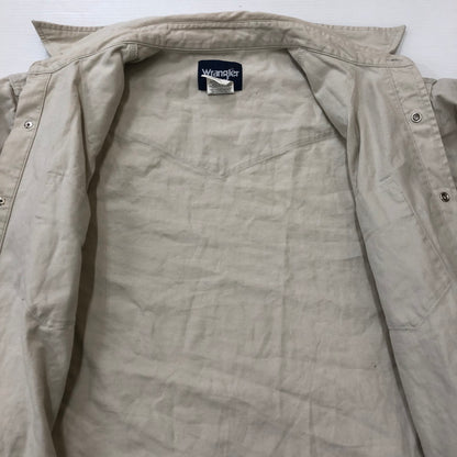 【中古品】【メンズ】 Wrangler ラングラー 80's TWILL WESTERN L/S SHIRT MW9741T VINTAGE 80年代 ツイル ウエスタン ロングスリーブ シャツ 長袖 トップス ヴィンテージ 145-250519-KS-15-tei サイズ：16 1/2 カラー：ベージュ 万代Net店