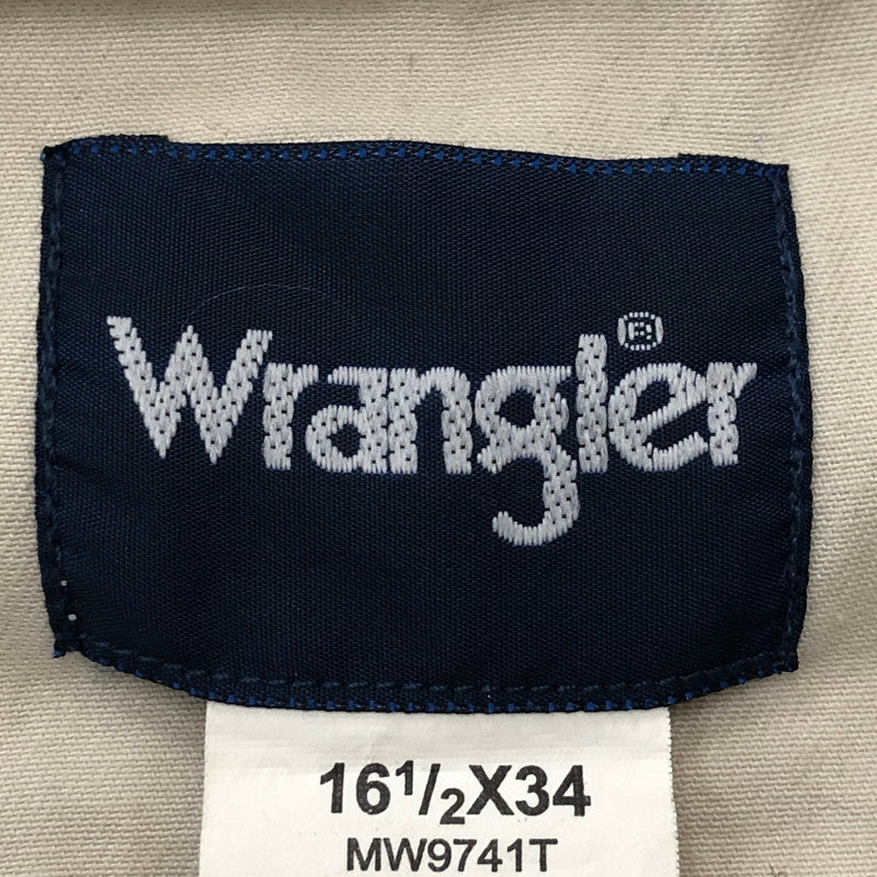 【中古品】【メンズ】 Wrangler ラングラー 80's TWILL WESTERN L/S SHIRT MW9741T VINTAGE 80年代 ツイル ウエスタン ロングスリーブ シャツ 長袖 トップス ヴィンテージ 145-250519-KS-15-tei サイズ：16 1/2 カラー：ベージュ 万代Net店