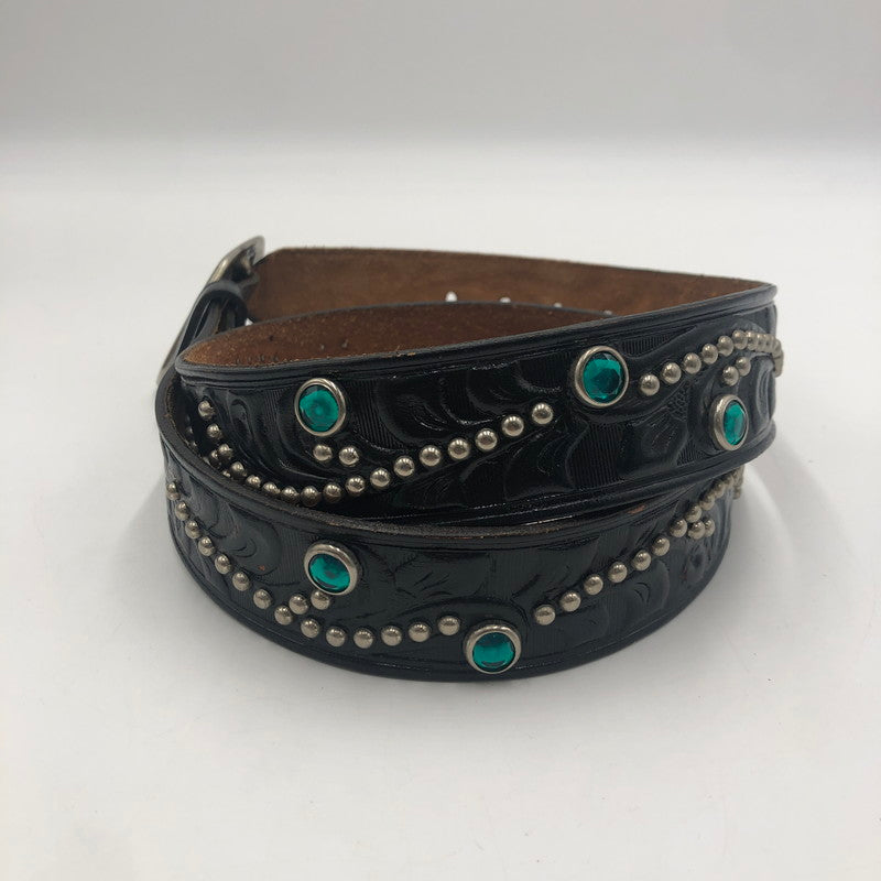 【中古品】【メンズ】 RockMount ロックマウント LEATHER STUDS BELT USA製 レザー スタッズベルト アクセサリー 服飾雑貨 205-250612-kk-07-tei サイズ：36 カラー：ブラック 万代Net店