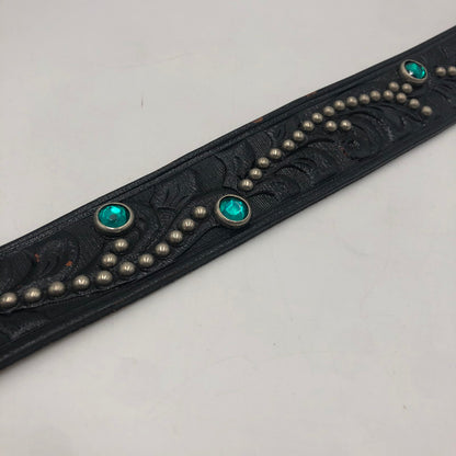 【中古品】【メンズ】 RockMount ロックマウント LEATHER STUDS BELT USA製 レザー スタッズベルト アクセサリー 服飾雑貨 205-250612-kk-07-tei サイズ：36 カラー：ブラック 万代Net店