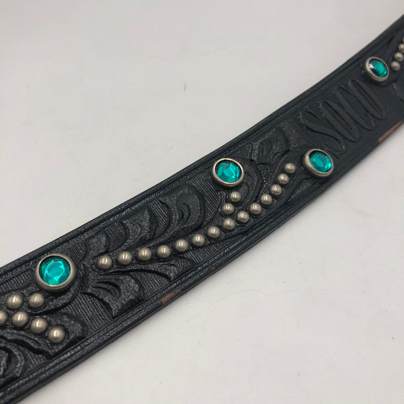 【中古品】【メンズ】 RockMount ロックマウント LEATHER STUDS BELT USA製 レザー スタッズベルト アクセサリー 服飾雑貨 205-250612-kk-07-tei サイズ：36 カラー：ブラック 万代Net店