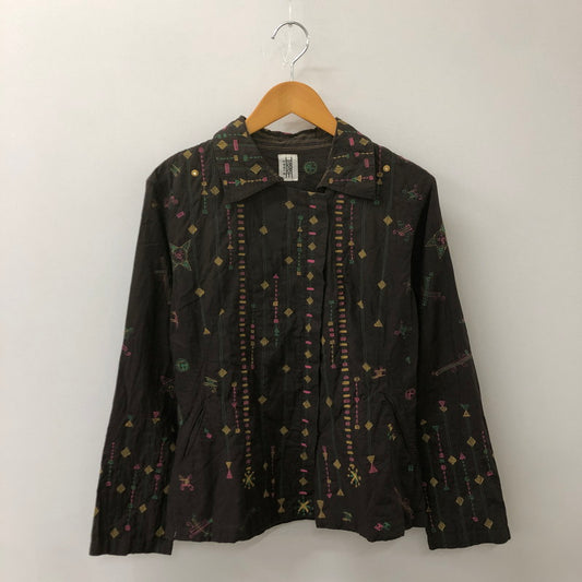 【中古品】【レディース】 ISSEY MIYAKE HaaT イッセイミヤケ ハート L/S TEXTILE SHIRT HA62FJ657 ロングスリーブ テキスタイルシャツ 長袖 トップス 145-250518-kk-10-tei サイズ：2 カラー：ブラウン系 万代Net店