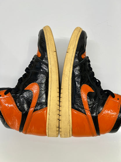 【中古品】【メンズ】 NIKE ナイキ 555088-028 AIR JORDAN 1 HIGH SHATTERED BACKBOARD 3.0 エアジョーダン 靴 シューズ ハイカット スニーカー 160-260927-AS-2-hon サイズ：27cm US9 カラー：オレンジ/ブラック 万代Net店