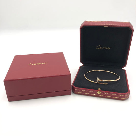【中古品】【メンズ】 CARTIER カルティエ JUST UN CLOU BRACELET CLASSIC MODEL DIAMONDS ジュスト アン クル ブレスレット クラシック モデル ダイヤモンド アクセサリー ゴールドジュエリー 182-250515-kk-39-tei サイズ：内周:約21cm カラー：イエローゴールド 万代Net店