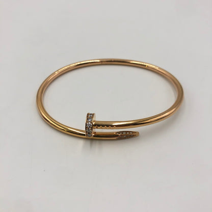 【中古品】【メンズ】 CARTIER カルティエ JUST UN CLOU BRACELET CLASSIC MODEL DIAMONDS ジュスト アン クル ブレスレット クラシック モデル ダイヤモンド アクセサリー ゴールドジュエリー 182-250515-kk-39-tei サイズ：内周:約21cm カラー：イエローゴールド 万代Net店