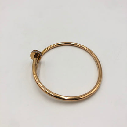 【中古品】【メンズ】 CARTIER カルティエ JUST UN CLOU BRACELET CLASSIC MODEL DIAMONDS ジュスト アン クル ブレスレット クラシック モデル ダイヤモンド アクセサリー ゴールドジュエリー 182-250515-kk-39-tei サイズ：内周:約21cm カラー：イエローゴールド 万代Net店