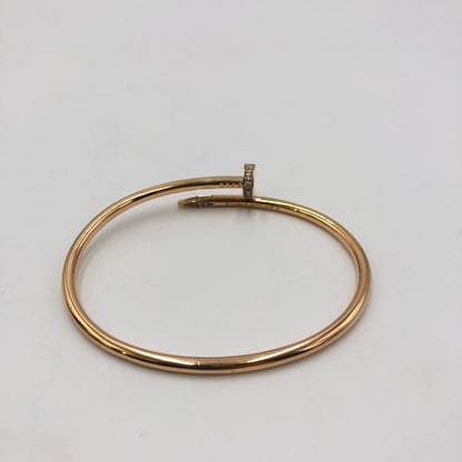【中古品】【メンズ】 CARTIER カルティエ JUST UN CLOU BRACELET CLASSIC MODEL DIAMONDS ジュスト アン クル ブレスレット クラシック モデル ダイヤモンド アクセサリー ゴールドジュエリー 182-250515-kk-39-tei サイズ：内周:約21cm カラー：イエローゴールド 万代Net店