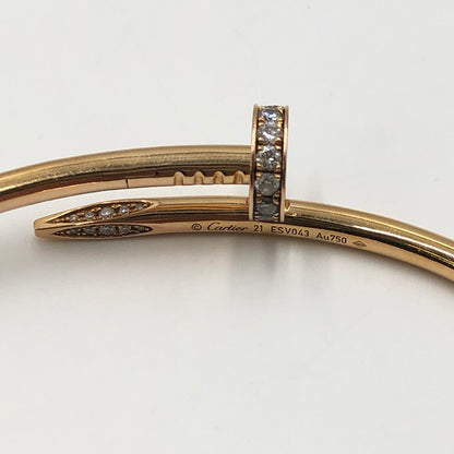 【中古品】【メンズ】 CARTIER カルティエ JUST UN CLOU BRACELET CLASSIC MODEL DIAMONDS ジュスト アン クル ブレスレット クラシック モデル ダイヤモンド アクセサリー ゴールドジュエリー 182-250515-kk-39-tei サイズ：内周:約21cm カラー：イエローゴールド 万代Net店