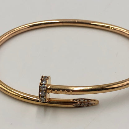 【中古品】【メンズ】 CARTIER カルティエ JUST UN CLOU BRACELET CLASSIC MODEL DIAMONDS ジュスト アン クル ブレスレット クラシック モデル ダイヤモンド アクセサリー ゴールドジュエリー 182-250515-kk-39-tei サイズ：内周:約21cm カラー：イエローゴールド 万代Net店
