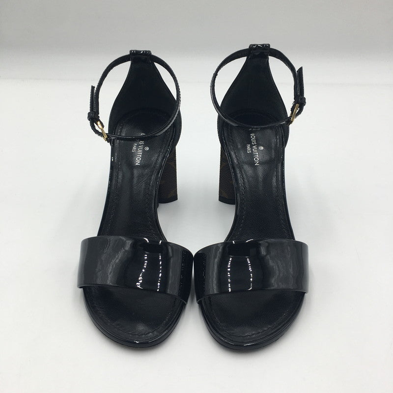 【中古品】【レディース】 シルエットライン モノグラム サンダル BR0198 パテント レザー 靴 179-250519-KS-24-tei サイズ：34 カラー：ブラック 万代Net店