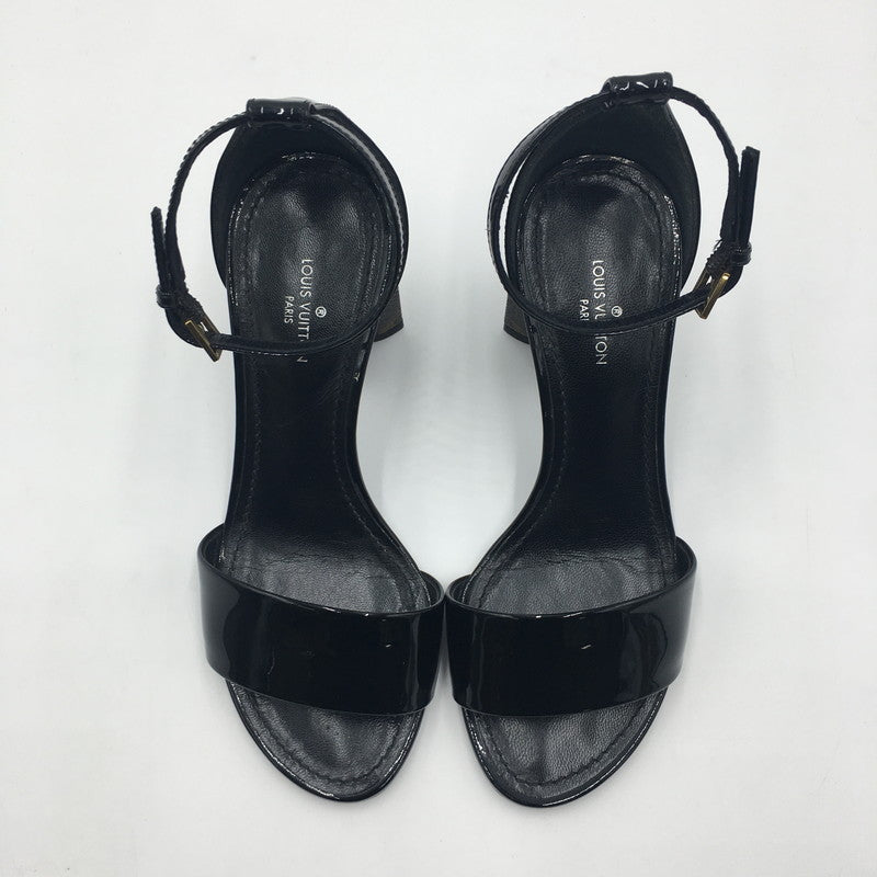 【中古品】【レディース】 シルエットライン モノグラム サンダル BR0198 パテント レザー 靴 179-250519-KS-24-tei サイズ：34 カラー：ブラック 万代Net店