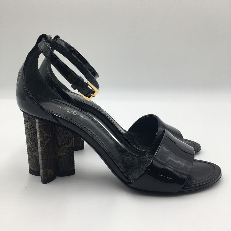 【中古品】【レディース】 シルエットライン モノグラム サンダル BR0198 パテント レザー 靴 179-250519-KS-24-tei サイズ：34 カラー：ブラック 万代Net店