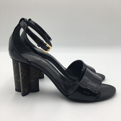 【中古品】【レディース】 シルエットライン モノグラム サンダル BR0198 パテント レザー 靴 179-250519-KS-24-tei サイズ：34 カラー：ブラック 万代Net店