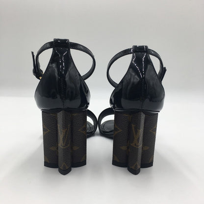 【中古品】【レディース】 シルエットライン モノグラム サンダル BR0198 パテント レザー 靴 179-250519-KS-24-tei サイズ：34 カラー：ブラック 万代Net店