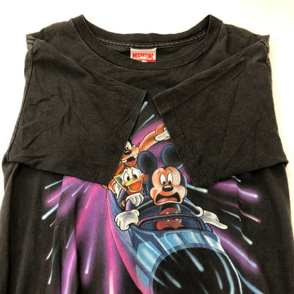 【中古品】【メンズ】 DISNEY MICKEY.INC ディズニー ミッキー 90’s SPACE MOUNTAIN S/S PRINT TEE 90年代 スペースマウンテン ショートスリーブ プリント Tシャツ 半袖 トップス 145-250522-kk-19-tei サイズ：S カラー：チャコール 万代Net店