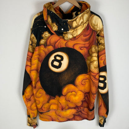 【中古品】【メンズ】 Supreme シュプリーム × Martin Wong マーティン ウォン 別注 コラボ 19AW 8 BALL HOODED SWEATSHIRT 8ボール フーデッド スウェットシャツ トップス プルオーバーパーカー 149-251217-yy-09-fuz サイズ：M カラー：オレンジ 万代Net店